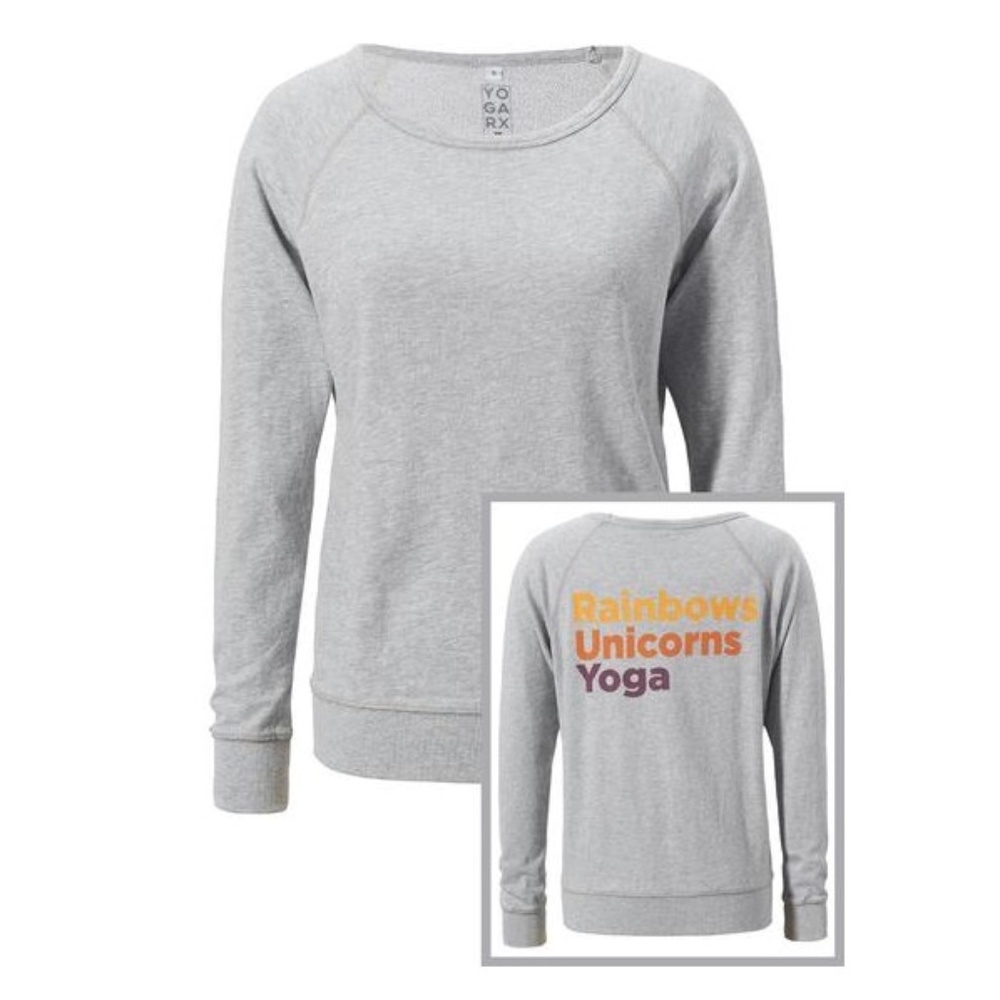 YOGA RX - RAINBOWS UNICORNS SWEATSHIRT, NWT, sz S